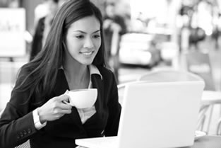 woman with computer